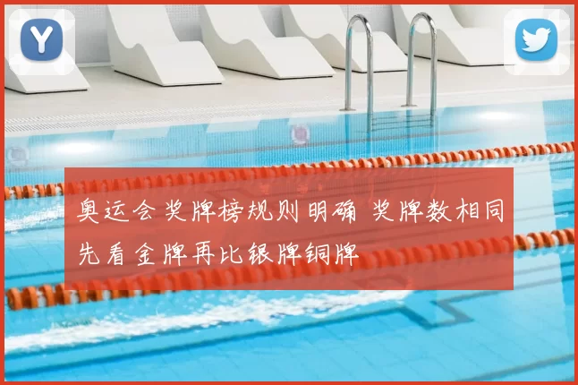 奥运会奖牌榜规则明确 奖牌数相同先看金牌再比银牌铜牌