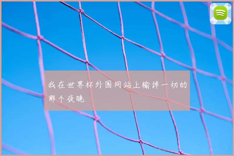 我在世界杯外围网站上输掉一切的那个夜晚